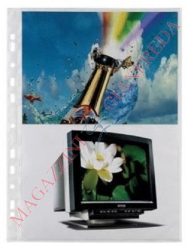 BUSTA A4 PORTA PHOTO CM 21 X 15. FORATURA UNIVERSALE FINITURA A BUCCIA D'ARANCIA. CONF 10 PZ